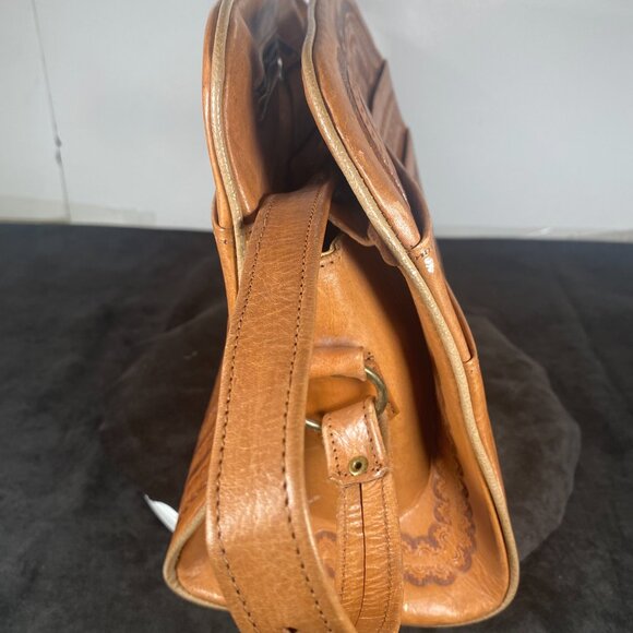 Vintage Hand Tooled, Large Mexican Leather Purse with beautiful artistry, 1970s - Picture 8 of 11